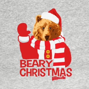 Beary Christmas Funny Bear Santa Claus T-Shirt